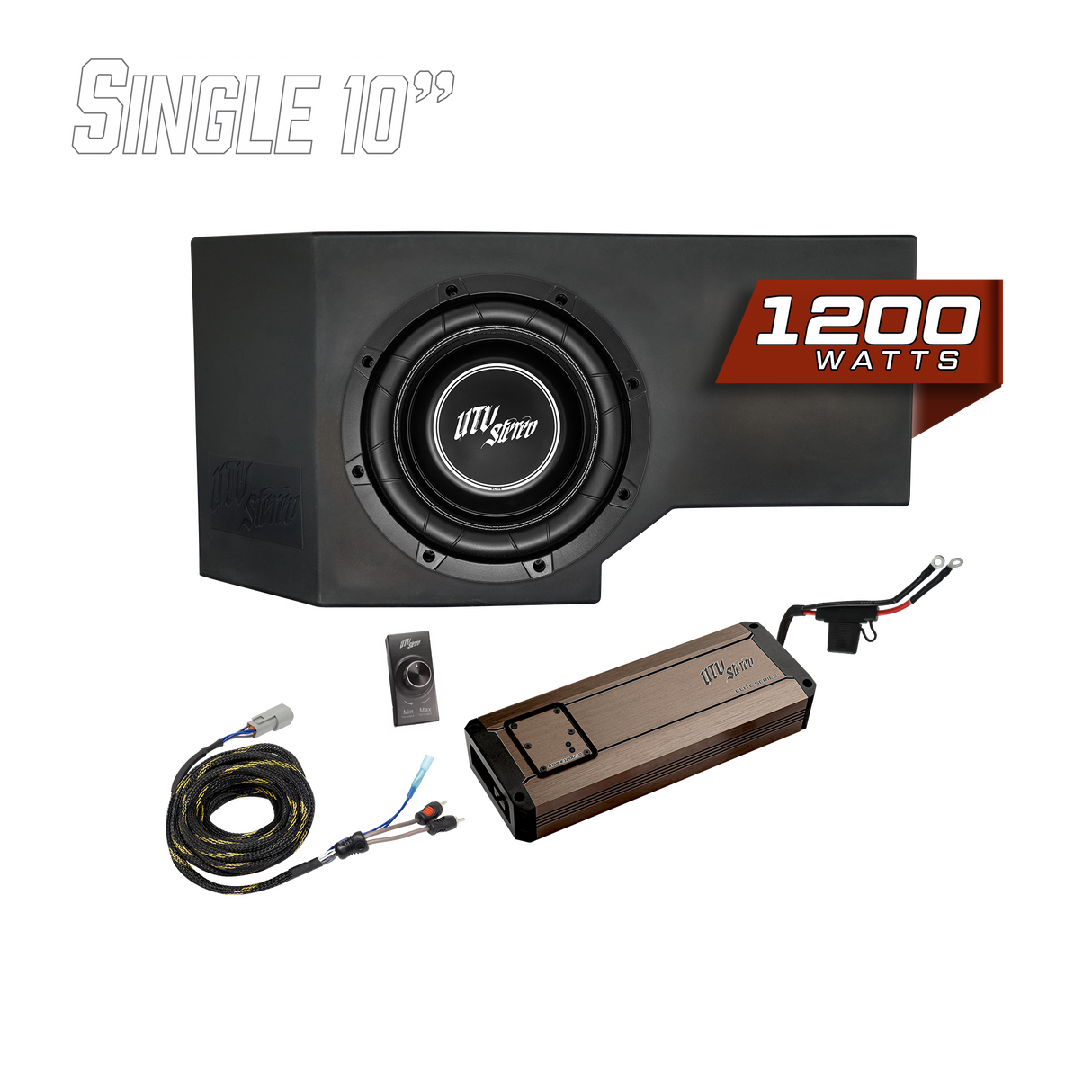 Can-Am® Defender HD11 1200W Single 10" Subwoofer Kit | UTVS-DEF2-1200-1-GO UTV Stereo