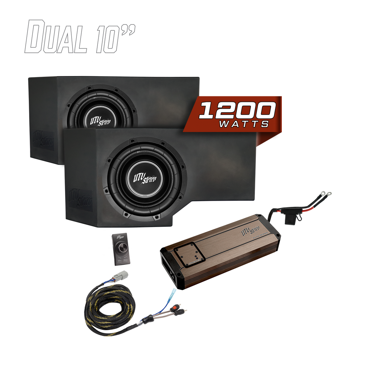 Can-Am® Defender HD11 1200W Dual 10" Subwoofer Kit | UTVS-DEF2-1200-2-GO UTV Stereo