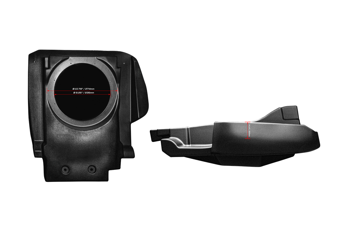 Can-Am® Maverick R 10" Front Passenger Subwoofer Enclosure (2-SEAT MODELS) – Unloaded | UTVS-R-ENC-PASS-2 UTV Stereo