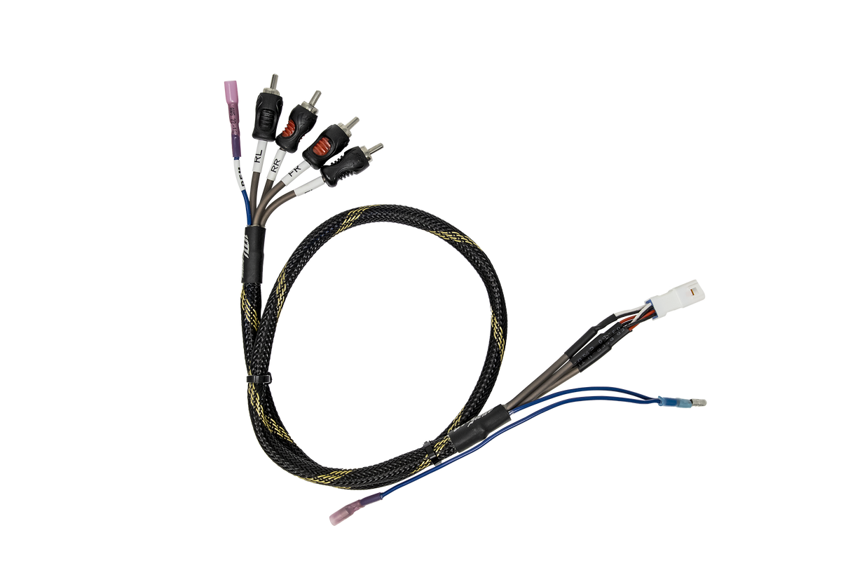 Can-Am® Maverick R BRP GO Front & Rear RCA Output Harness + Remote | UTVS-R-GO-RCA-OUT UTV Stereo