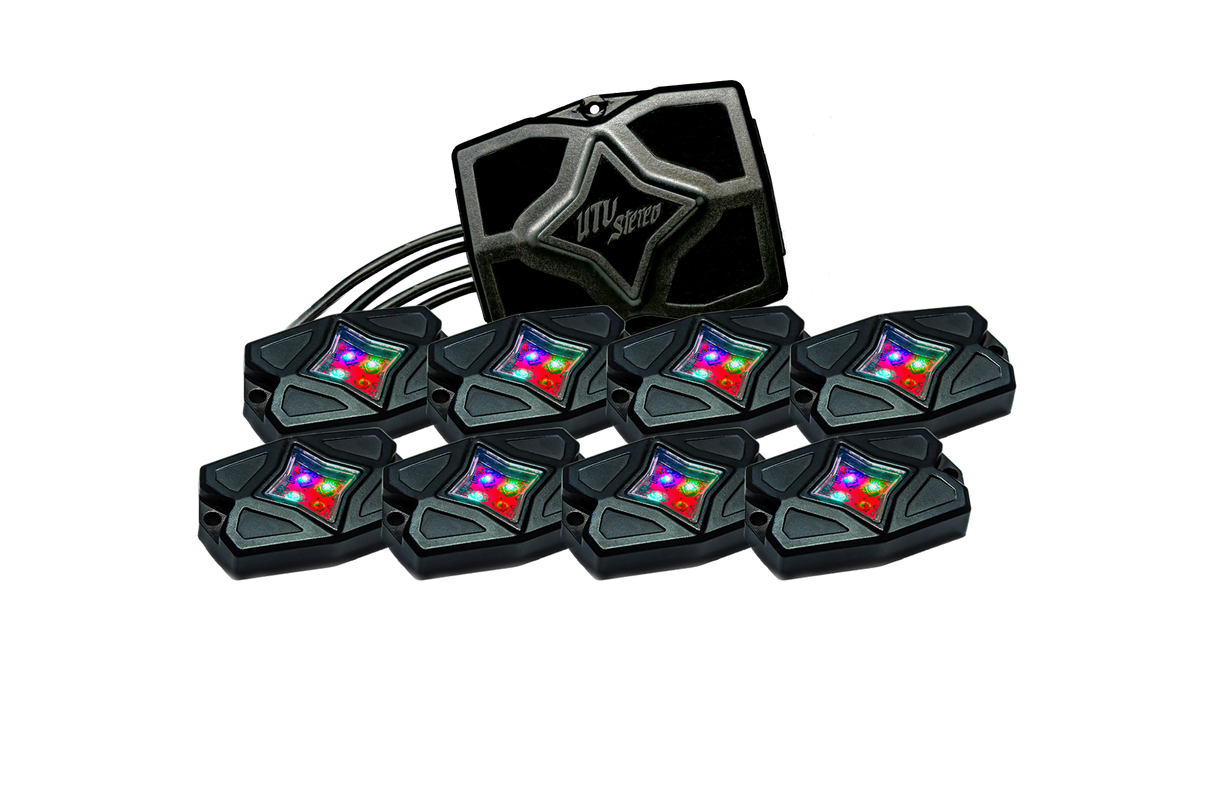 RGBW Rock Light Kit - 8pcs | UTVS-RLKIT8 UTV Stereo