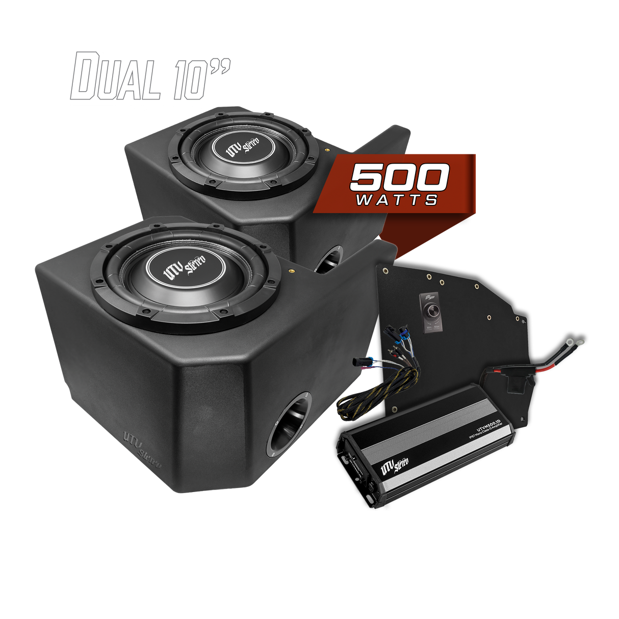 Polaris® Ranger 500W Dual 10" Subwoofer Kit | UTVS-RNG-SUB-500-2 UTV Stereo