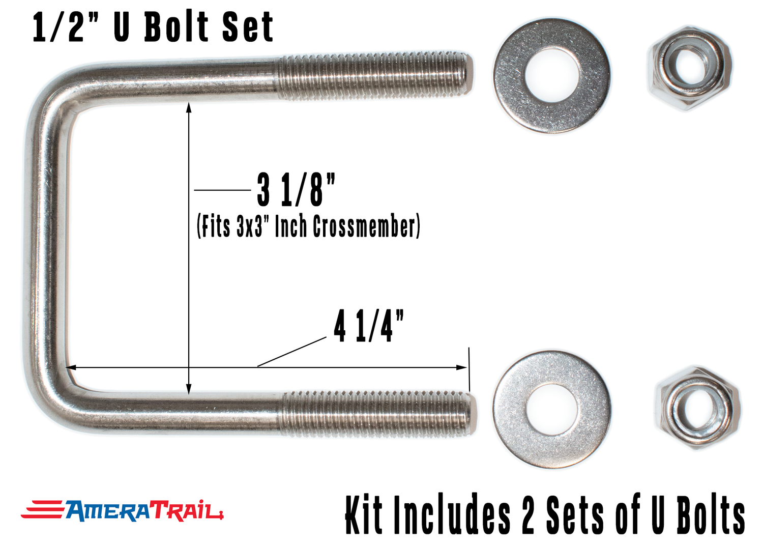 Dual Support Adjustable Bunk Bracket System - Complete Kit, All Stainless-Steel Hardware