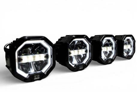7 Light U-Con Interlocking Off Road LED Pod With Amber or White DRL Running Light GGLighting