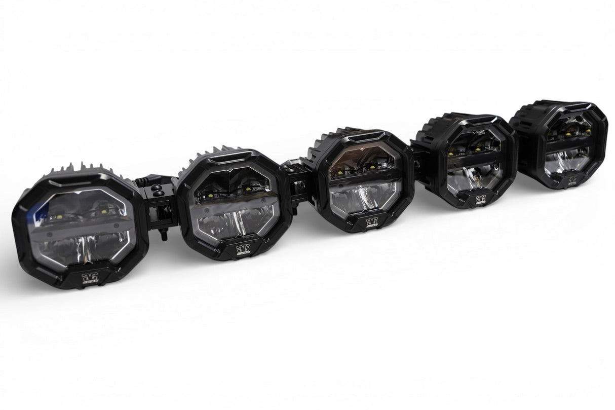 5 Light U-Con Interlocking Off Road LED Pod With Amber or White DRL Running Light GGLighting