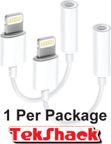 Apple MFI Certified Lightning to 3.5 mm Headphone Jack Adapter for iPhone TekShack