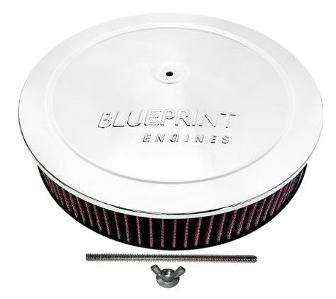 Air Cleaner with Flat Base - 14" Chrome