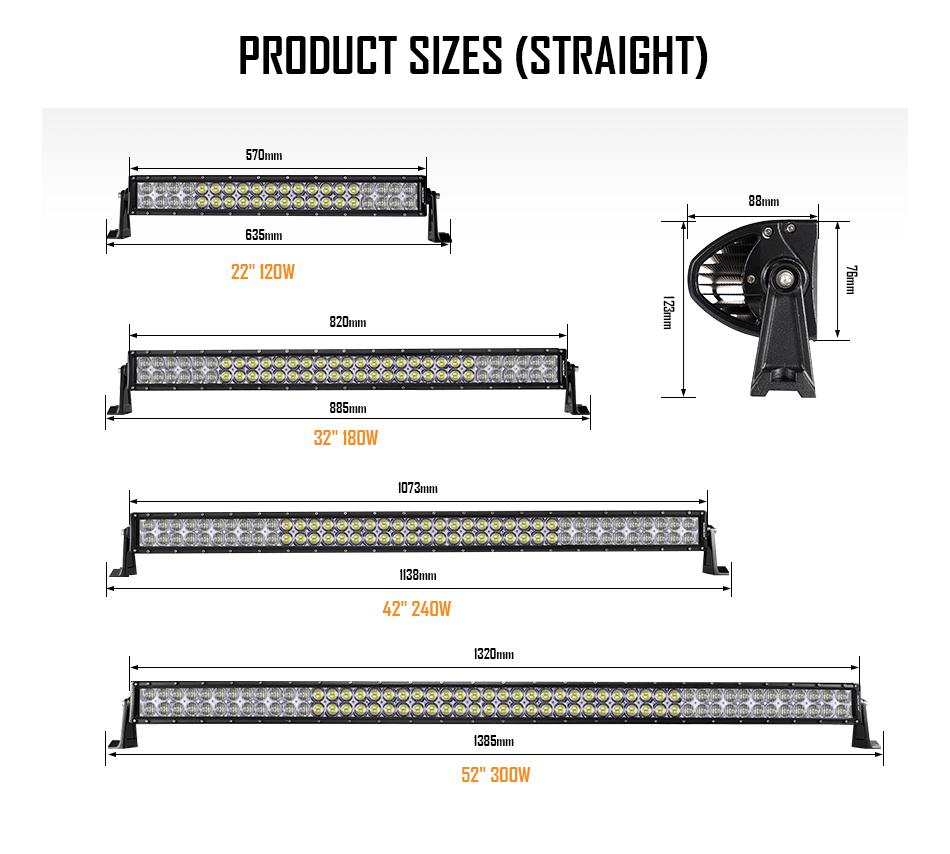 Auxbeam 32" Straight LED RGB Cree light bar WITH 12V converter