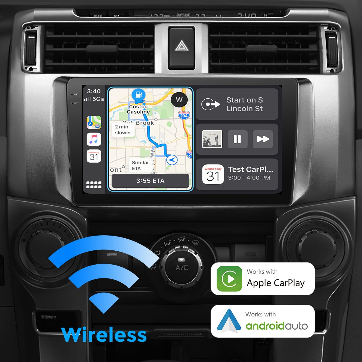 VISION 9" Custom-Fit Car Stereo for Toyota 4Runner 2010-2019