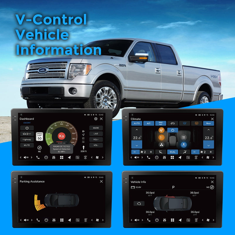 VISION 9" Custom-Fit Car Stereo for Ford F-150 2009-2012 with Factory Navigation
