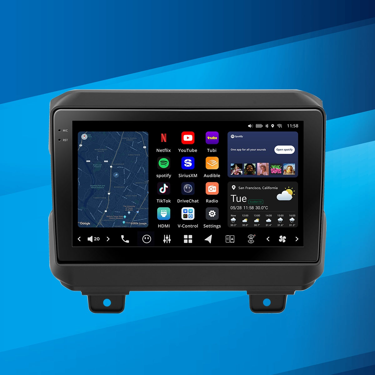 VISION 9" Custom-Fit Car Stereo for Jeep Wrangler (JL) 2018-2023 & Jeep Gladiator (JT) 2020–2023