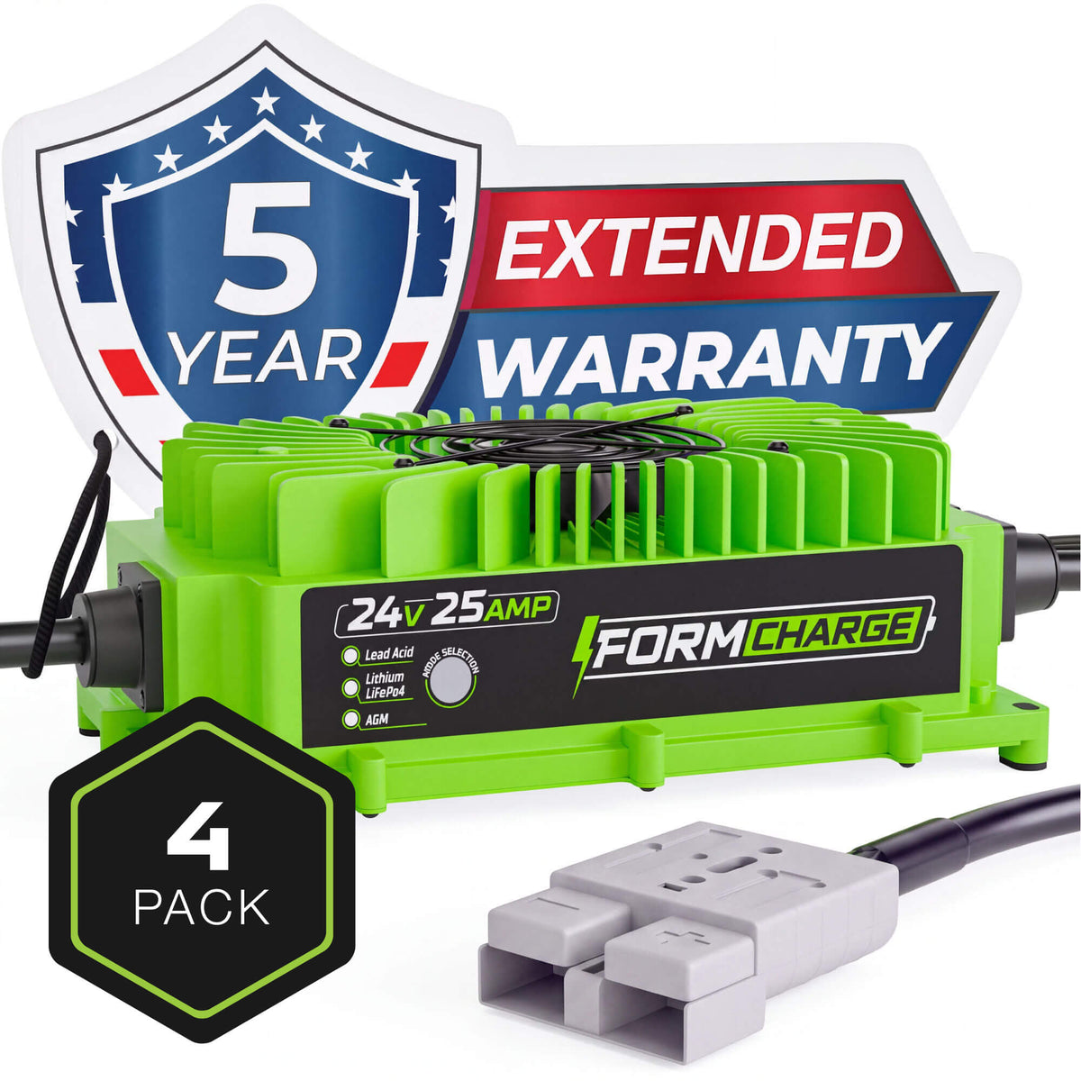 24V 25A Battery Charger - Forklift, Electric Pallet Jack, Floor Scrubber - Lithium, Lead Acid, AGM - SB-50