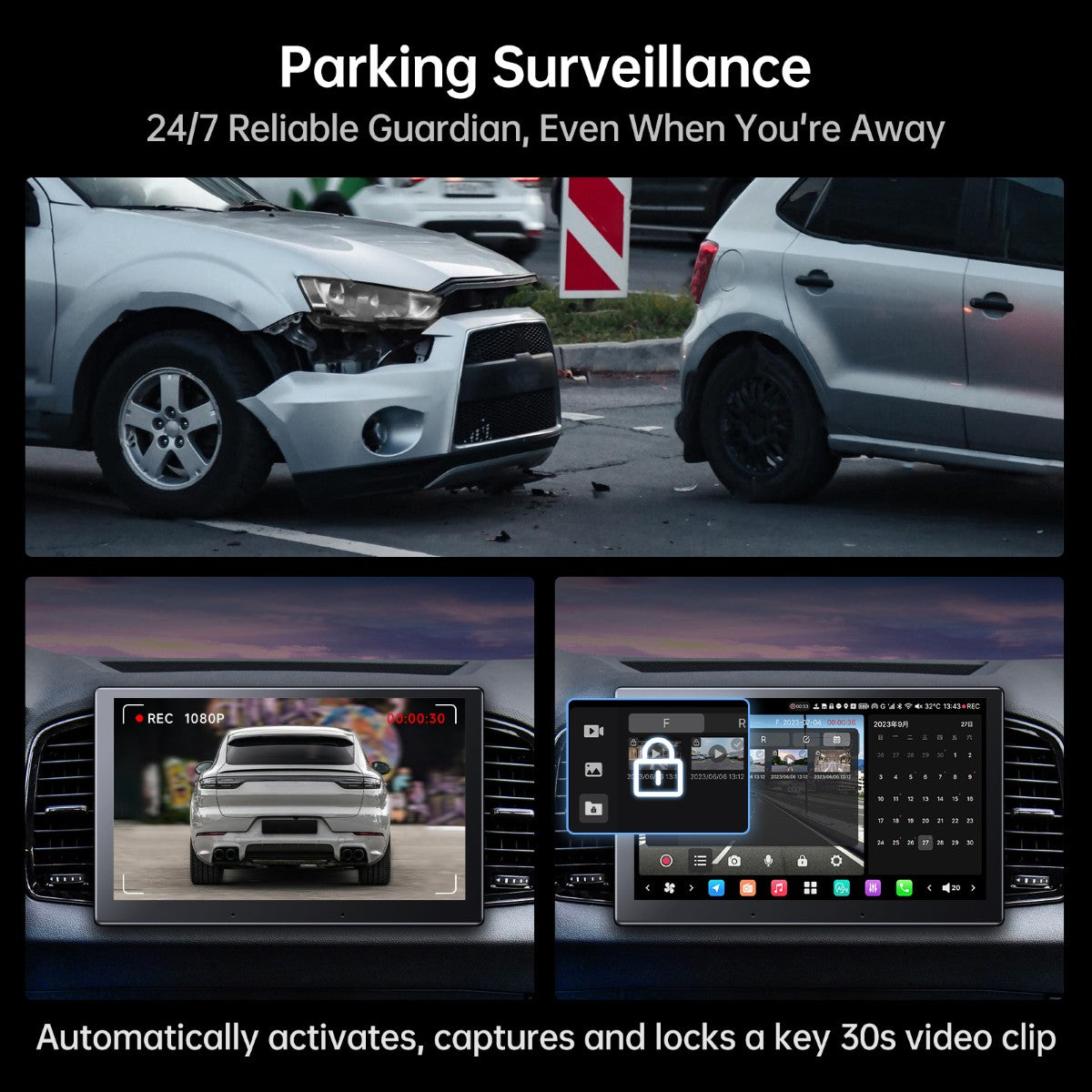 FHD 1080P On-Dash DVR Camera Real-Time Recording