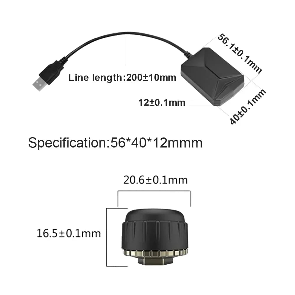 USB TPMS Tyre Pressure Monitoring Sensors System