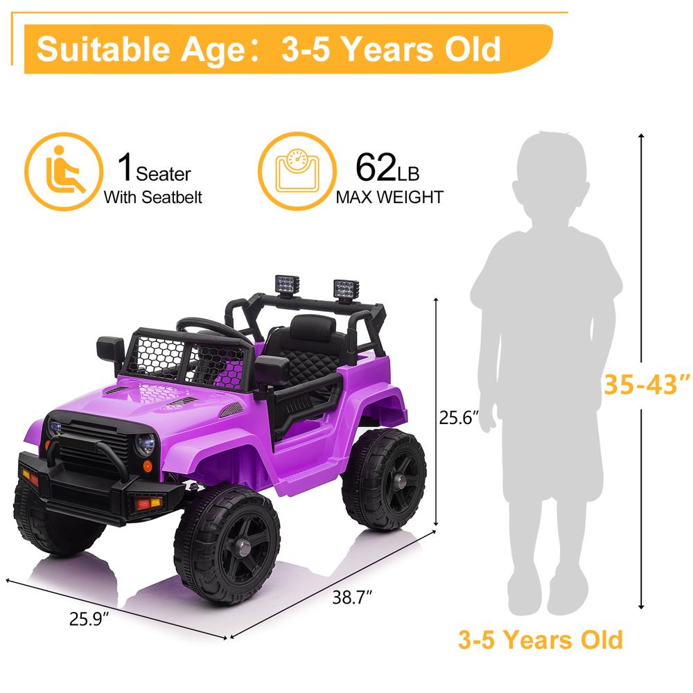 3-in-1 Electric Ride On Car Truck with 3 Speed RC Mode - Supports up to 62lbs