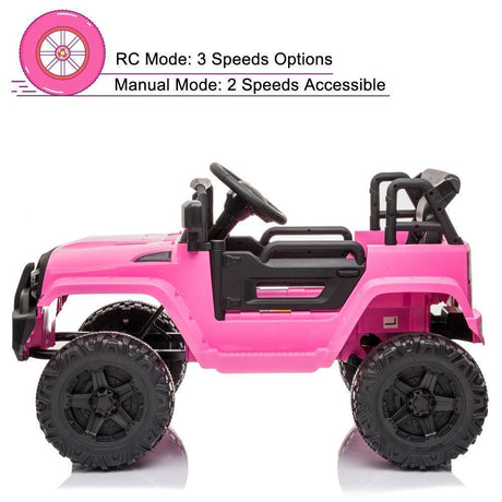 Electric Ride-On Car Truck for Kids with MP3, LED Lights, and Remote Control - 3 Speed Options