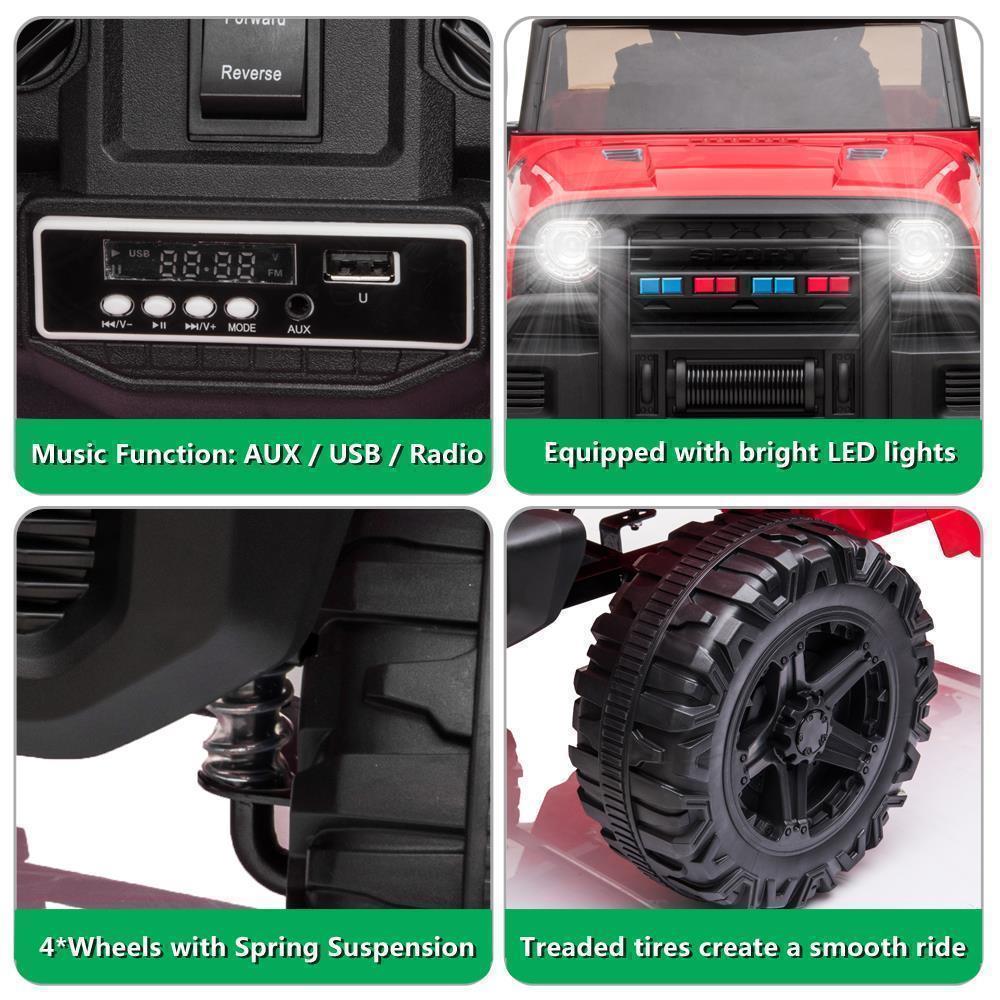 Remote Control Ride On Car Truck with 3 Speed Modes - Perfect for Christmas Fun!