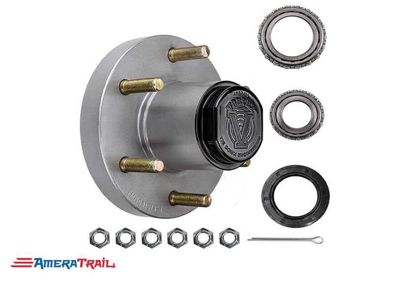 6 Lug Vortex Hub w/ 6 Year 100,000 Mile Warranty - Packed, Greased, and Ready to Roll - Available w/ Stainless Lug Nuts