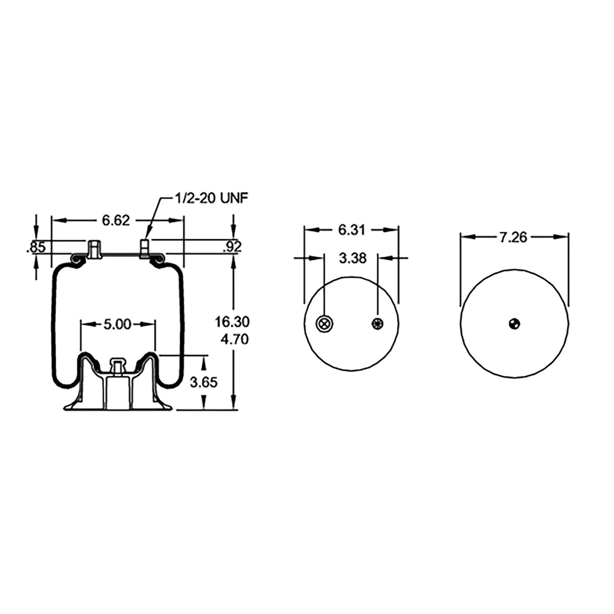 Airbag, 1T14C-3, Reversible Sleeve (4-17") Any Level Lift