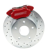 American Made Comp S 4-Piston Billet Aluminum Rear Disc Brake Kit W/DS Rotors. Red W110-21R