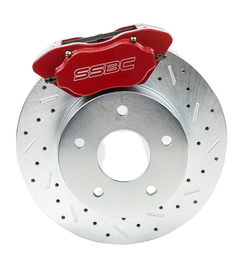 American Made Comp S 4-Piston Billet Aluminum Rear Disc Brake Kit W/DS Rotors. Red W111-37R
