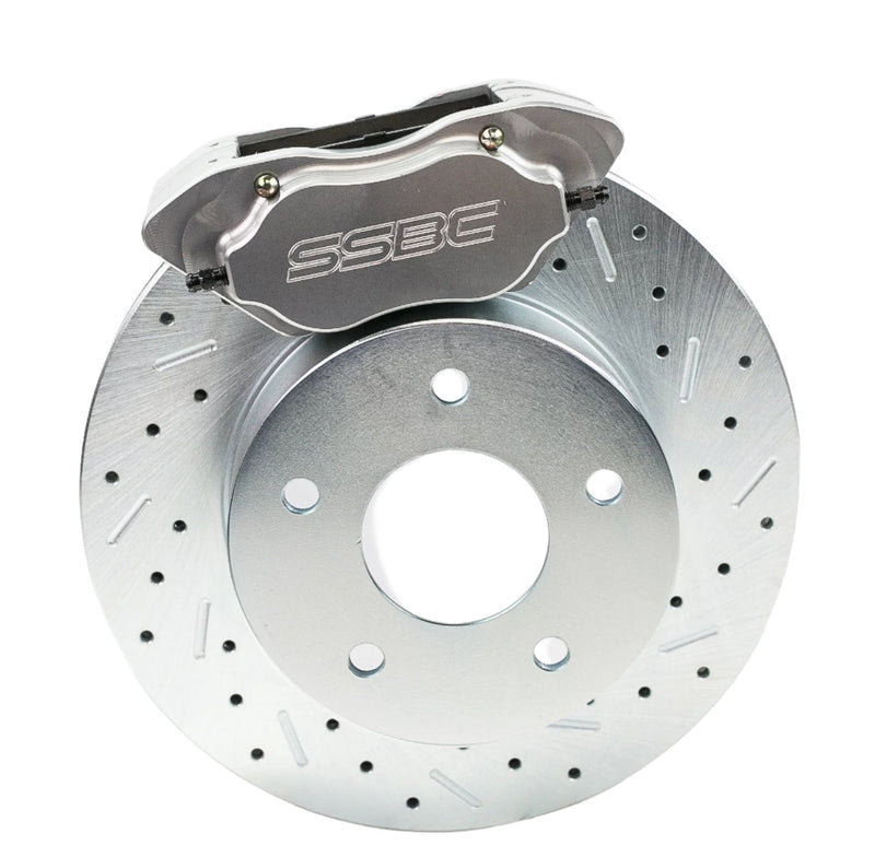 American Made Comp S 4-Piston Billet Aluminum Rear Disc Brake Kit W/DS Rotors. Clear W111-36