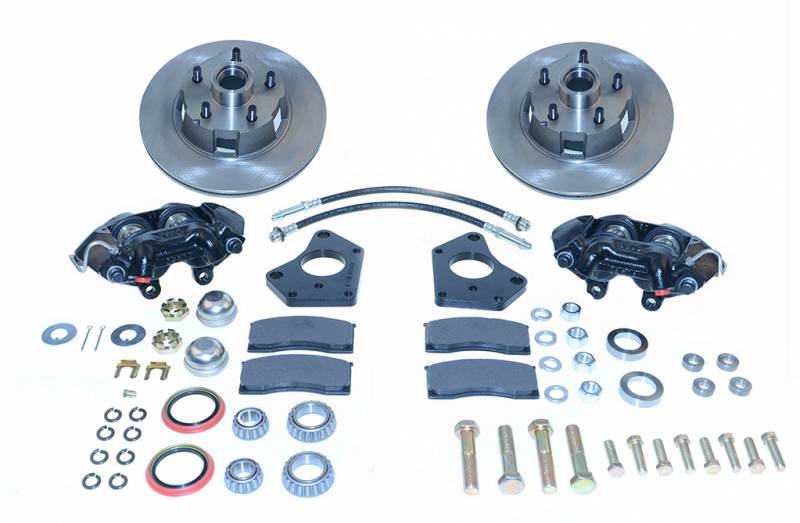 American Made Kelsey Hayes 4-Piston Direct Fit Front Drum to Disc Brake Conversion Kit W/Rotors. W153