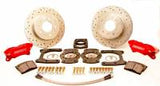 American Made Comp S 4-Piston Billet Aluminum Rear Drum to Disc Brake Conversion Kit W/Rotors. Red W155-5R