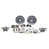 American Made Comp S 4-Piston Billet Aluminum Front Drum to Disc Brake Conversion Kit W/Rotors. Clear W156-6
