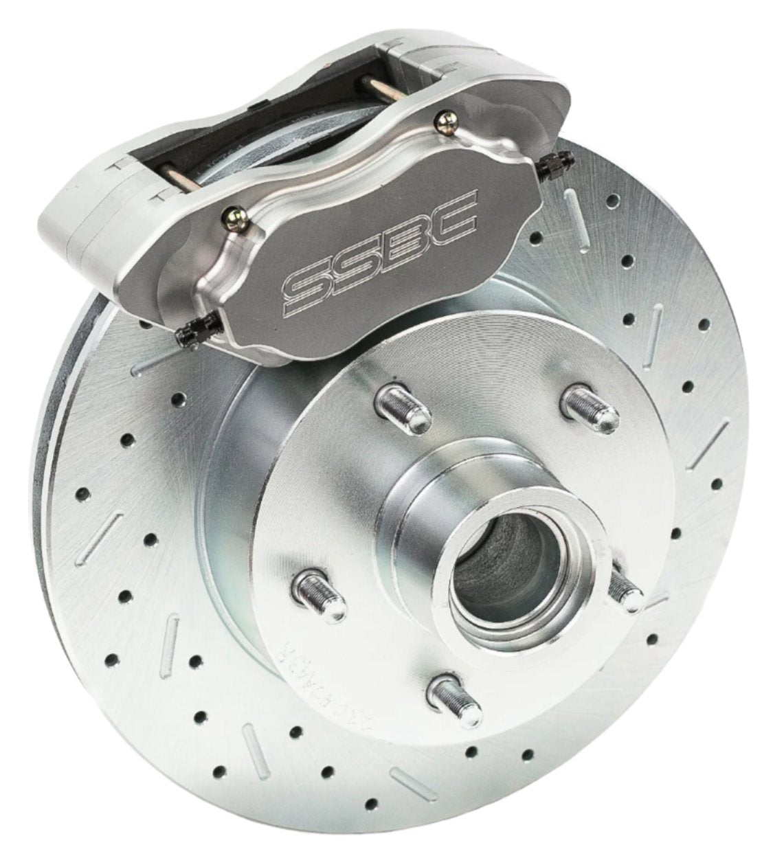 American Made Comp S 4-Piston Billet Aluminum Front Drum to Disc Brake Conversion Kit W/Rotors. Clear W153-7