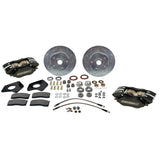 American Made Comp S 4-Piston Billet Aluminum Front Drum to Disc Brake Conversion Kit W/Rotors. Black W156-6BK