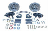 American Made Kelsey Hayes 4-Piston Direct Fit Front Drum to Disc Brake Conversion Kit W/Rotors. Black W156