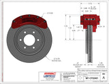 American Made B8-Brawler 8 Piston Direct Fit Front Caliper Disc Brake Kit W/DS Rotors. Red A414-20R -DS