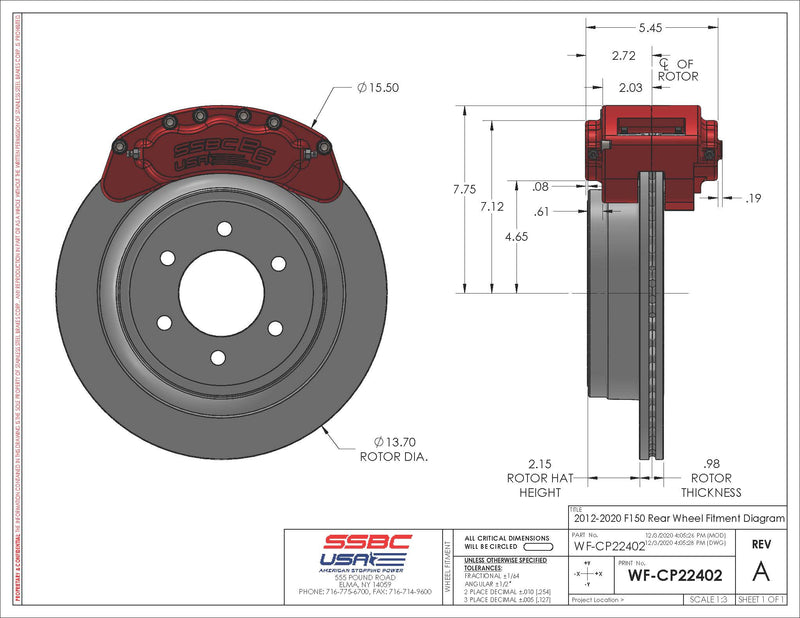 American Made B6-Brawler 6-Piston Direct Fit Billet Aluminum Rear Caliper Upgrade Kit. Clear A414-21