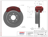 American Made B6-Brawler Direct Fit Billet Aluminum Rear Caliper Upgrade Kit. Red A414-21R