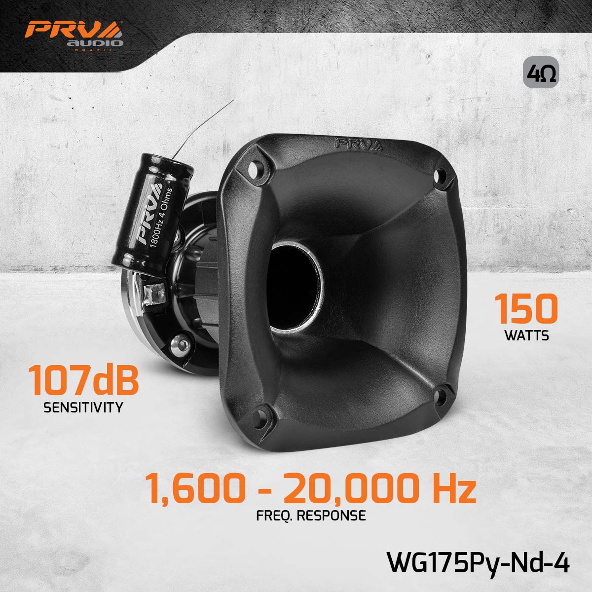 PRV Audio WG175Py-Nd-4 1" Car Compression Horn Driver 150W