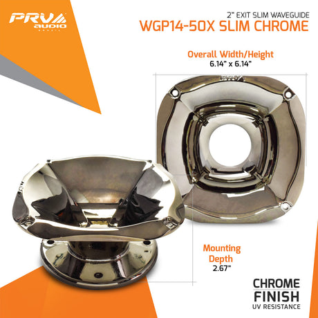 PRV Audio WGP14-50X Slim Chrome 2in Bolt-on Waveguide