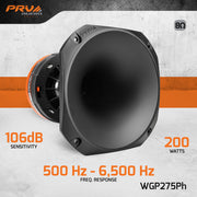 PRV WGP275Ph Driver + Horn Combo PRV Audio