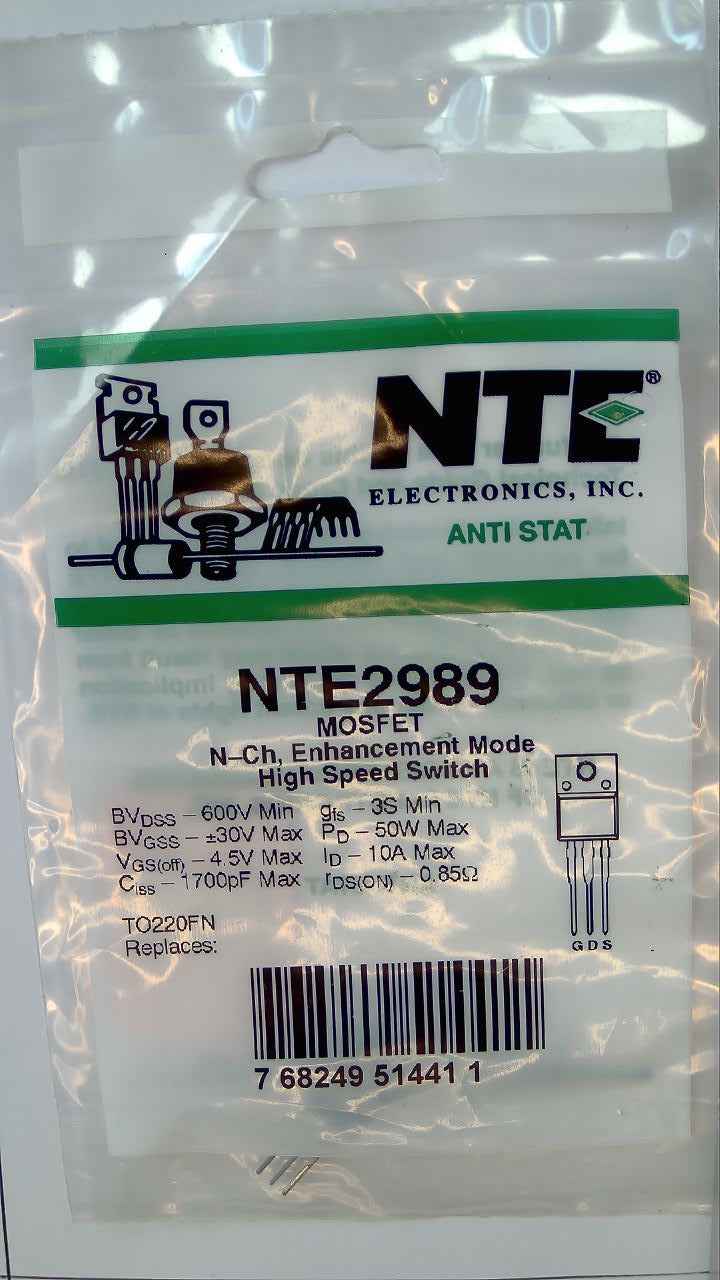 NTE2989 MOSFET N-Ch, Enhancement Mode High Speed Switch NTE