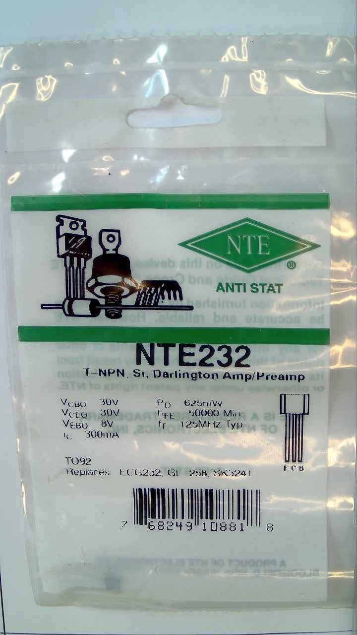 NTE232 Darlington Amp/ Preamp, T-PNP NTE