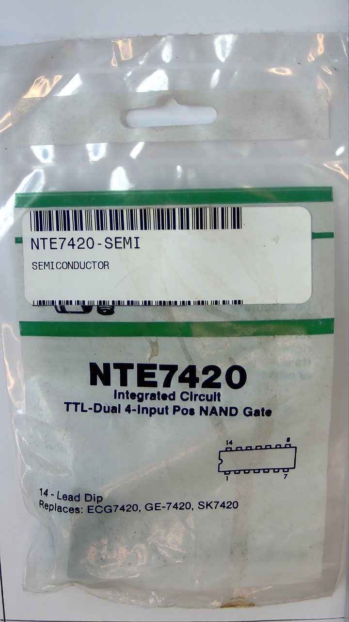 NTE7420 TTL-Dual 4-Input Pos NAND Gate, IC NTE
