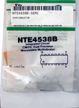 NTE4538B Integrated Circuit CMOS, Dual Precision Monostable Multivibrator NTE