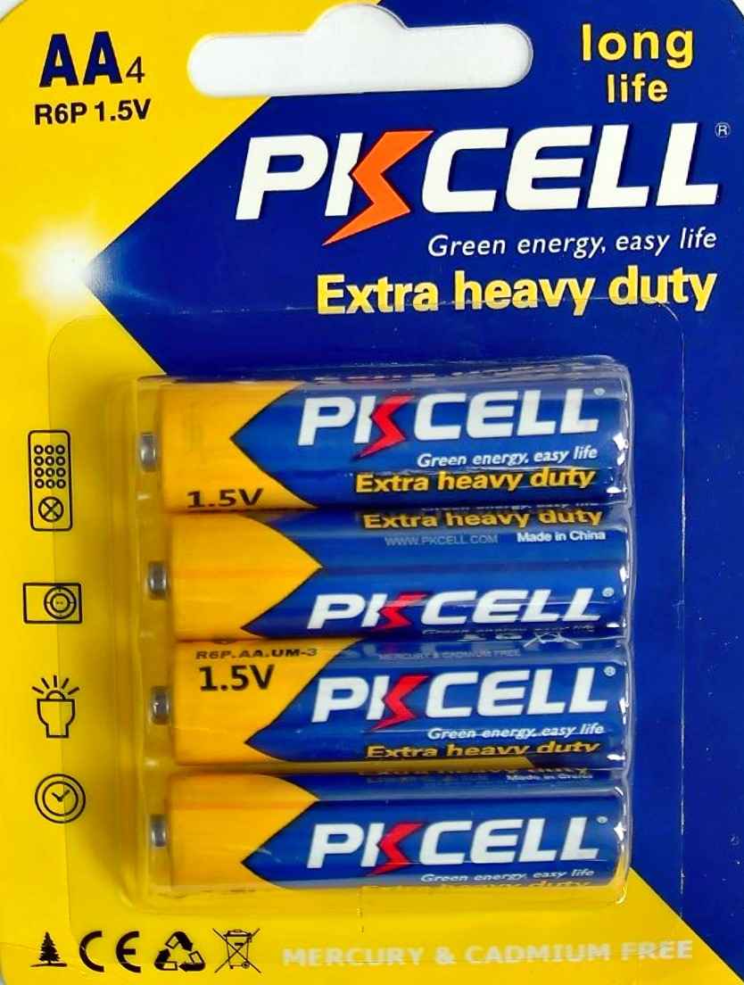 PKCELL Heavy Duty AA Batteries - 4 pk TekShack