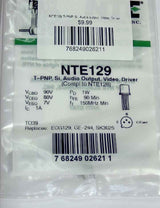 NTE129 T-PNP, Si, Audio output, Video, Driver NTE