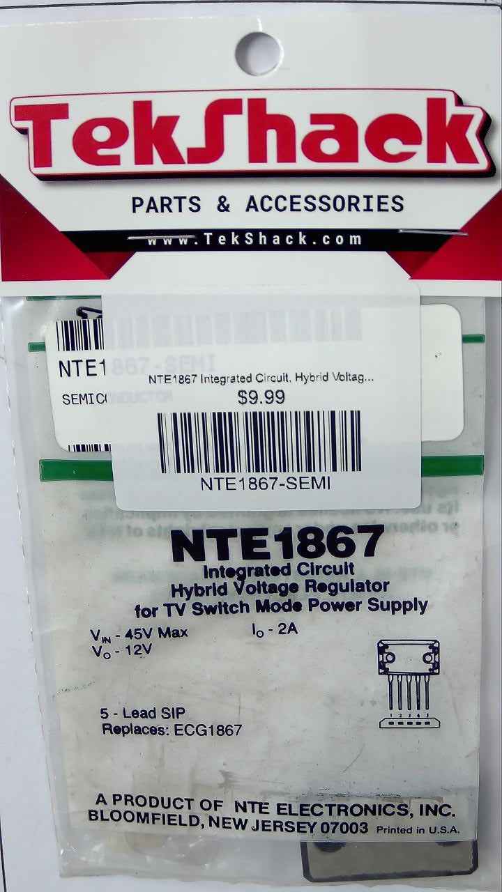 NTE1867 Integrated Circuit, Hybrid Voltage Regulator for TV Switch Mode Power Supply NTE