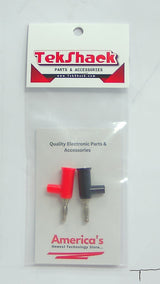 Stackable Solderless Banana Plugs 4MM  (1pc red+ 1pc black) TekShack