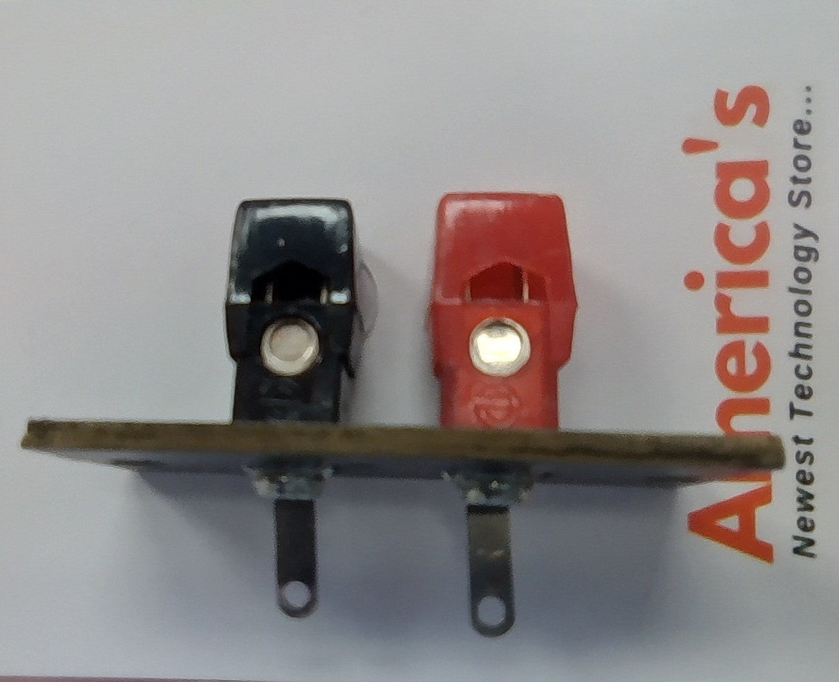 Spring loaded, panel mounted, dual wire connector, red/black TekShack