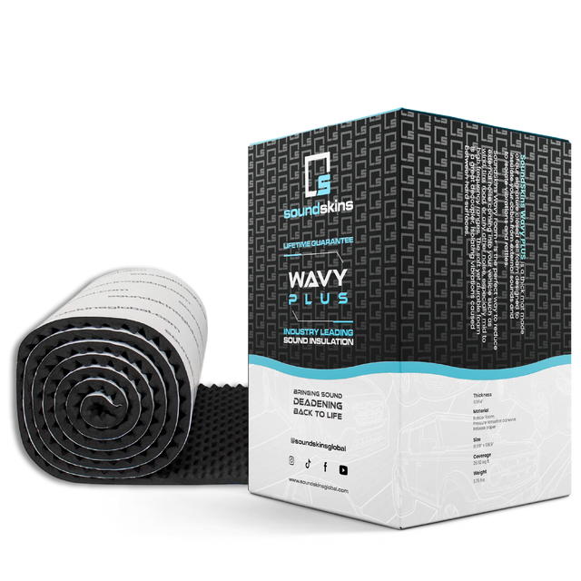 SoundSkins | Wavy PLUS Sound Deadening Lightweight Closed Cell Foam Mat | SSK-WAVYPLUS | 984 mil/25mm, 26.92 sq ft SoundSkins Global
