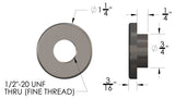 Threaded Weld Washer 1/2"-20  6 Pack