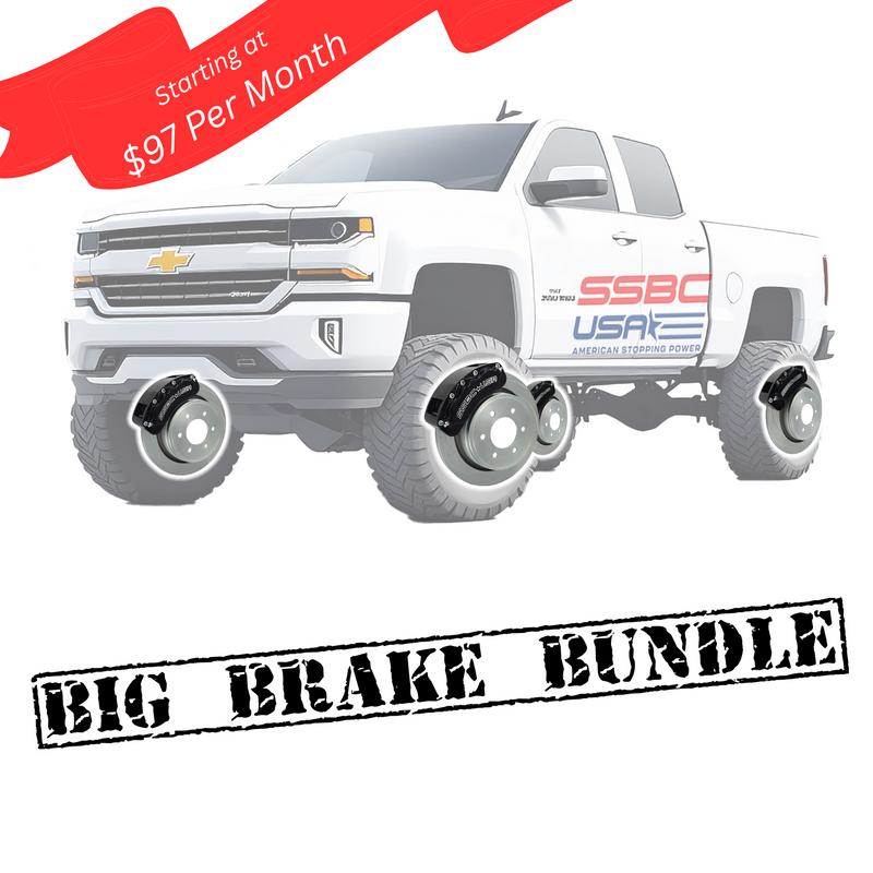 American Made 4 Wheel Brawler LT Direct Fit Billet Aluminum Big Brake Bundle. Black A415-3031BLK-BBB